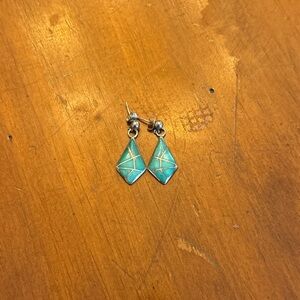 Turquoise Silver Drop Earrings